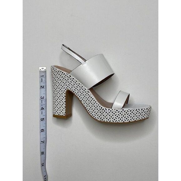 ZAC POSEN Virginia Heel Platform Sandals White Black Women's Cushioned NEW - Picture 7 of 9